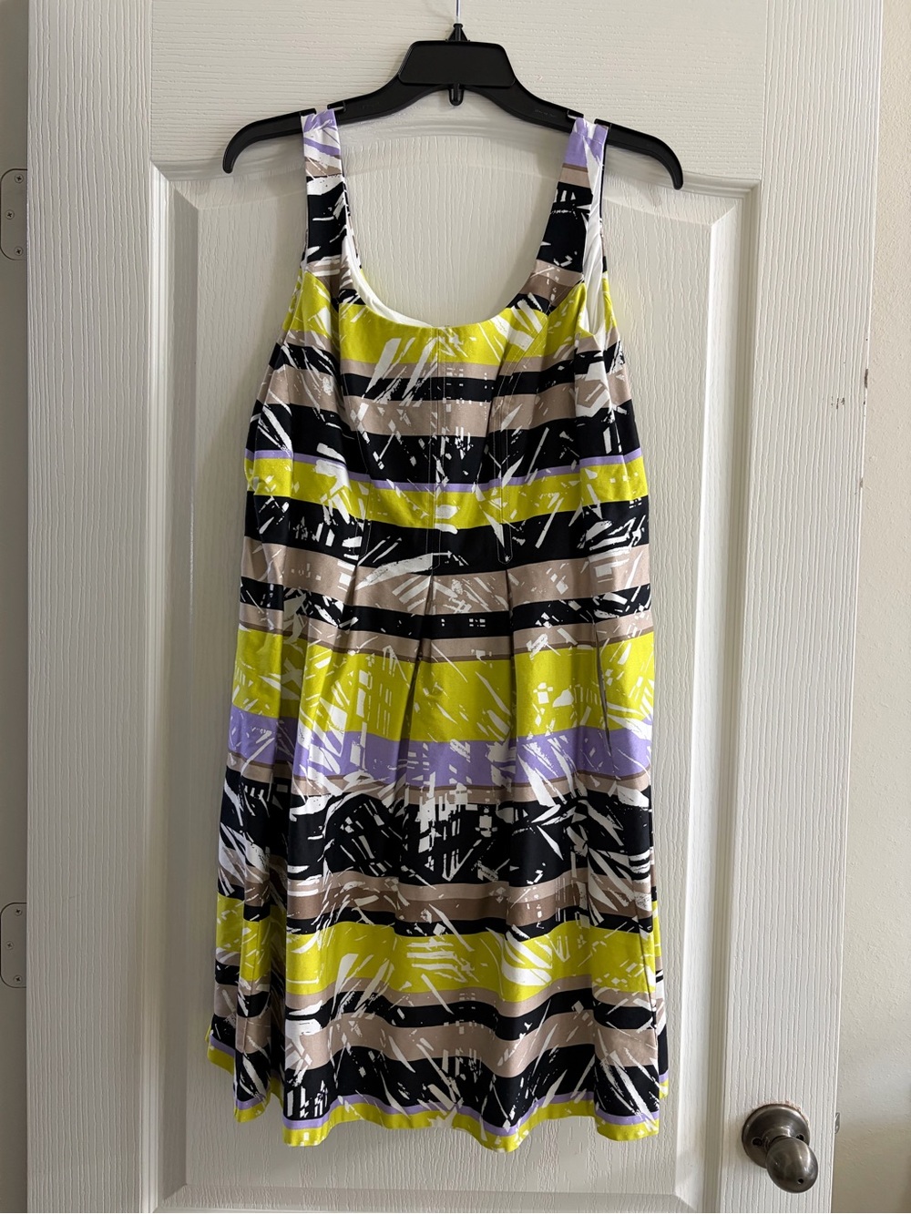 Nine West Sleeveless Abstract Print Fit & Flare Dress with Pockets Size 10